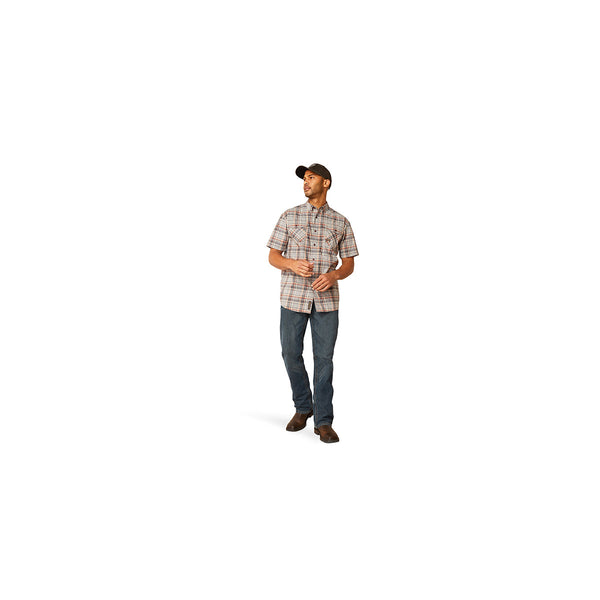 Ariat 10048894 Men's Rebar Made Tough DuraStretch Short Sleeve Work Shirt-Alloy Plaid