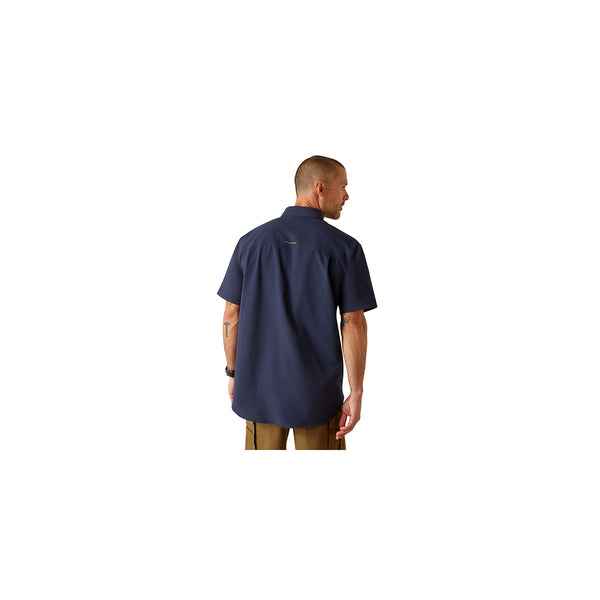 Ariat 10048947 Men's Rebar Made Tough 360 Airflow Short Sleeve Work Shirt-Navy