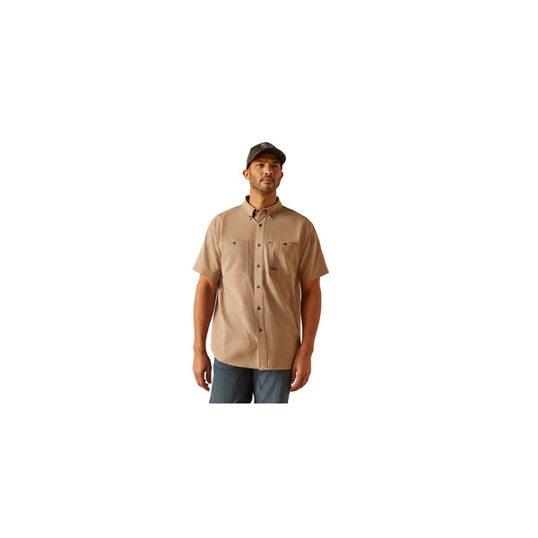 Ariat 10048948 Men's Rebar MadeTough 360 Airflow Short Sleeve Work Shirt-Khaki