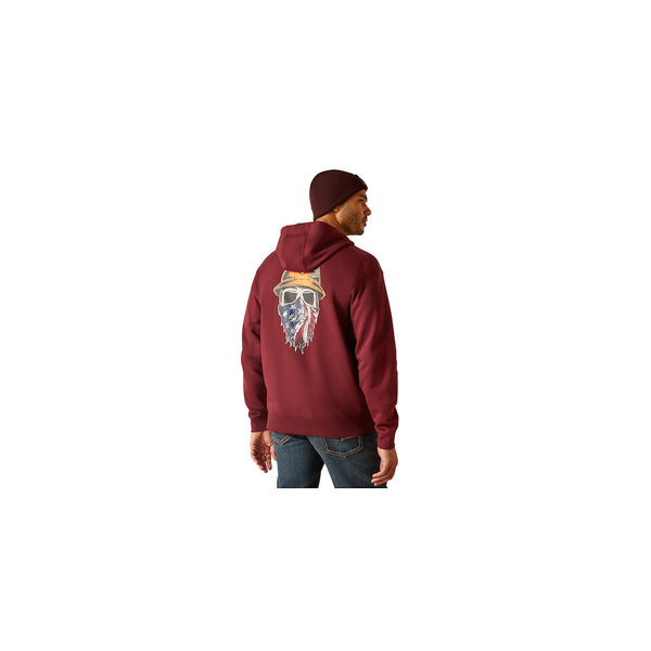 Ariat 10049073 Men's Rebar Born For This Full Zip Hoodie-Burgundy