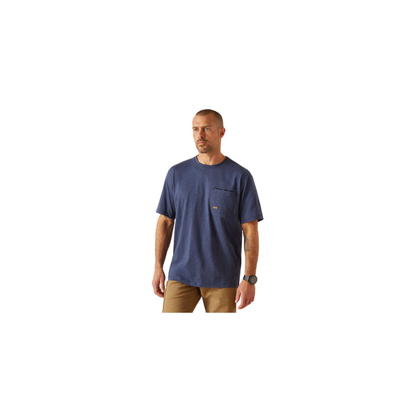 Ariat 10050813 Men's Rebar Born For This Short Sleeve T-Shirt-Navy Heather/USA