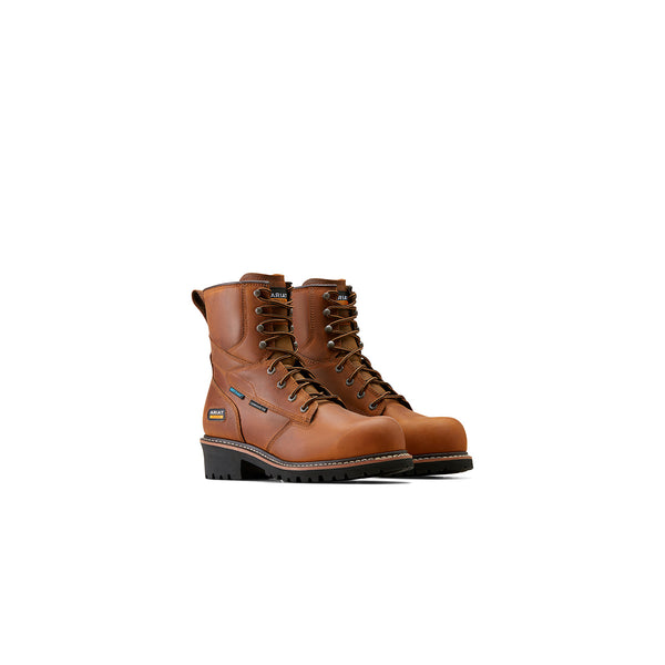 Ariat 10050840 Men's Logger Shock Shield Waterproof Composite Toe Work Boot-Copper Brown