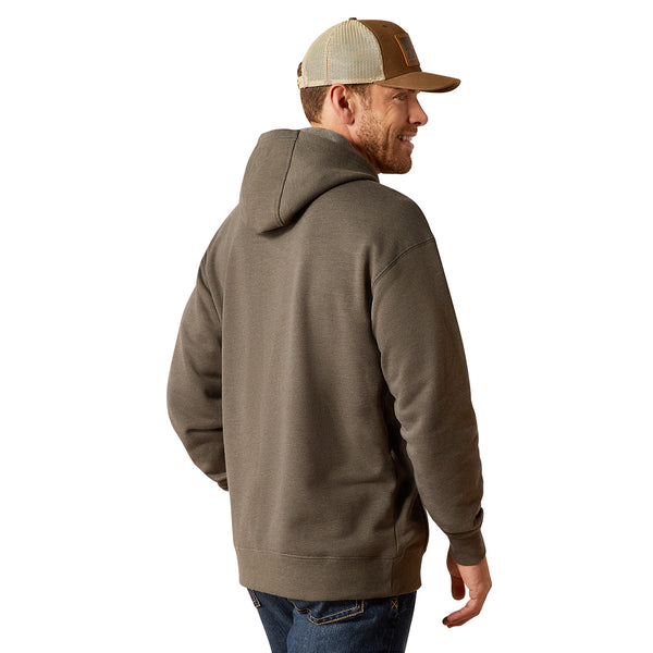 Ariat 10051976 Men's Rebar Graphic Hoodie - Beluga Heather/Black