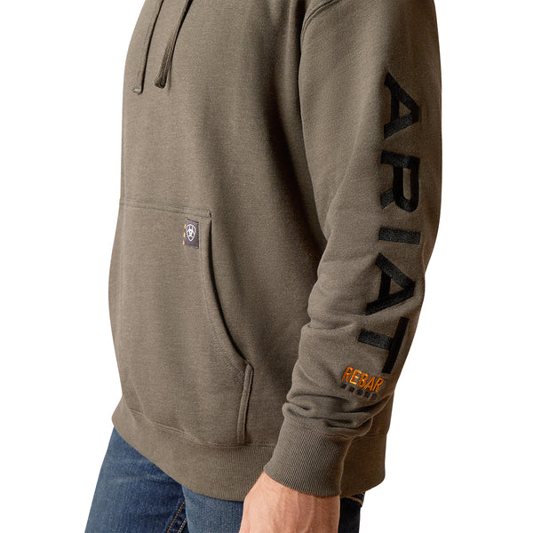 Ariat 10051976 Men's Rebar Graphic Hoodie - Beluga Heather/Black