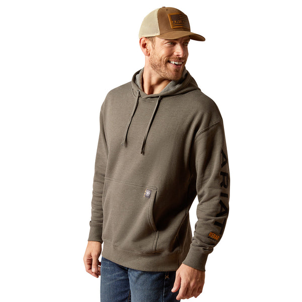 Ariat 10051976 Men's Rebar Graphic Hoodie - Beluga Heather/Black