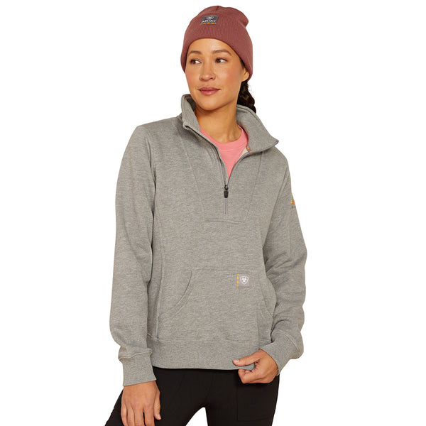 Ariat 10052083 Women's Rebar Traverse Funnel Neck Sweatshirt - Heather Grey