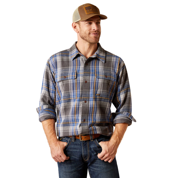 Ariat 10052118 Men's Rebar Heavy Flannel Work Shirt - Charcoal Heather