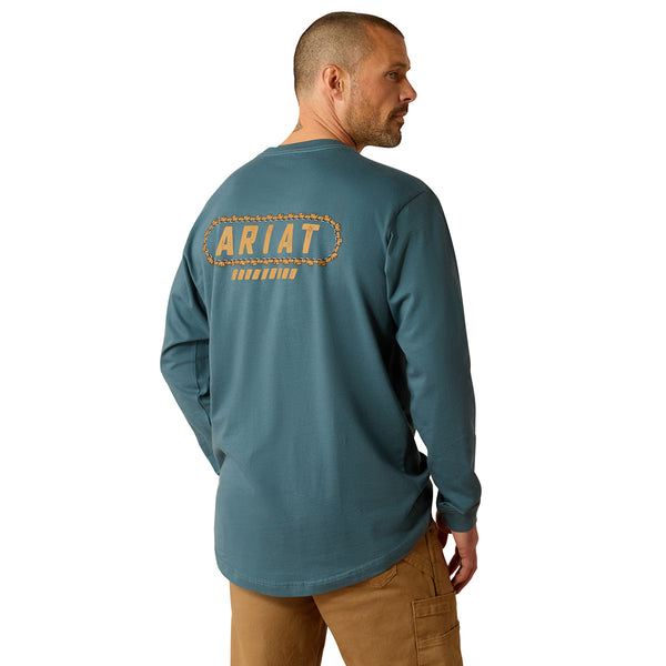 Ariat 10052665 Men's Rebar Cotton Strong Chainsaw Logo T-Shirt - Stargazer