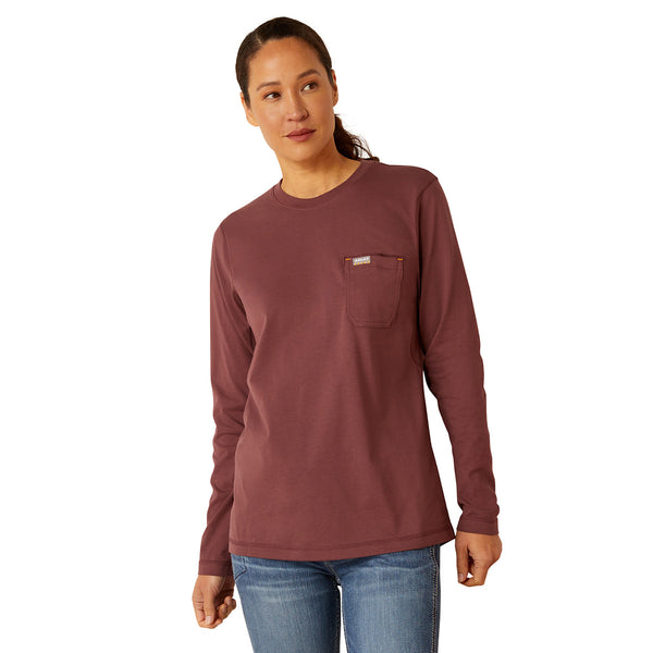 Ariat 10052682 Women's Rebar Workman Reflective Flag T-Shirt - Catawba Grape