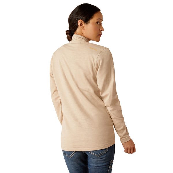 Ariat 10052689 Women's Rebar Foundation Quarter Zip Shirt - Oatmeal Heather