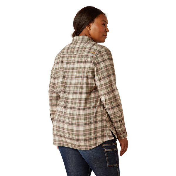 Ariat 10052838 Women's Rebar Flannel DuraStretch Work Shirt - Beetle