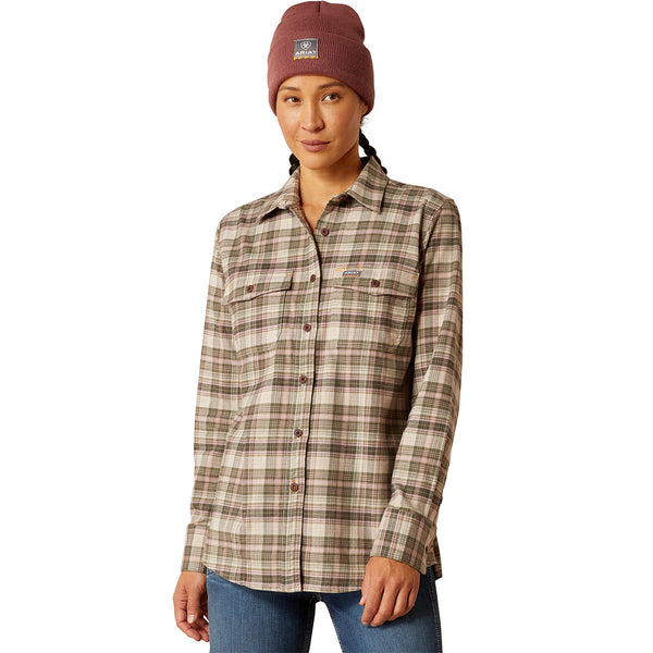 Ariat 10052838 Women's Rebar Flannel DuraStretch Work Shirt - Beetle