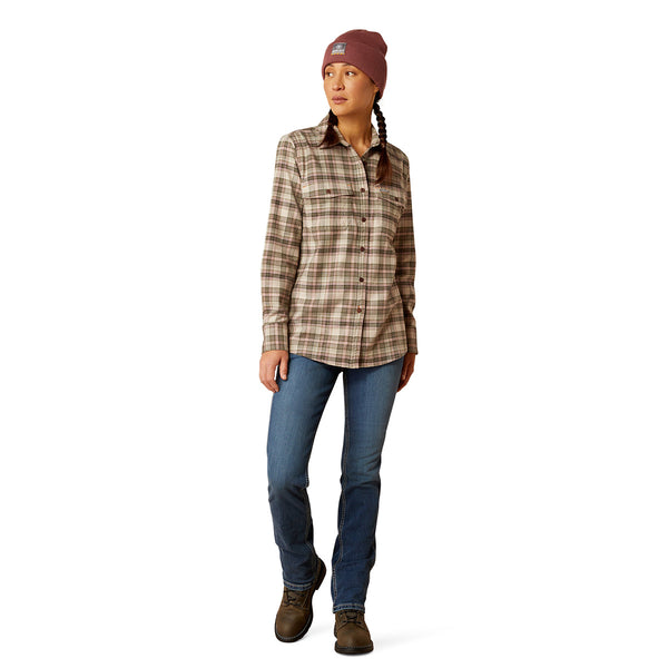 Ariat 10052838 Women's Rebar Flannel DuraStretch Work Shirt - Beetle