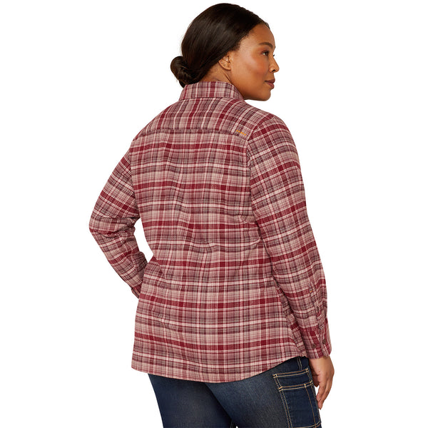 Ariat 10052839 Women's Rebar Flannel DuraStretch Work Shirt - Catawba Grape