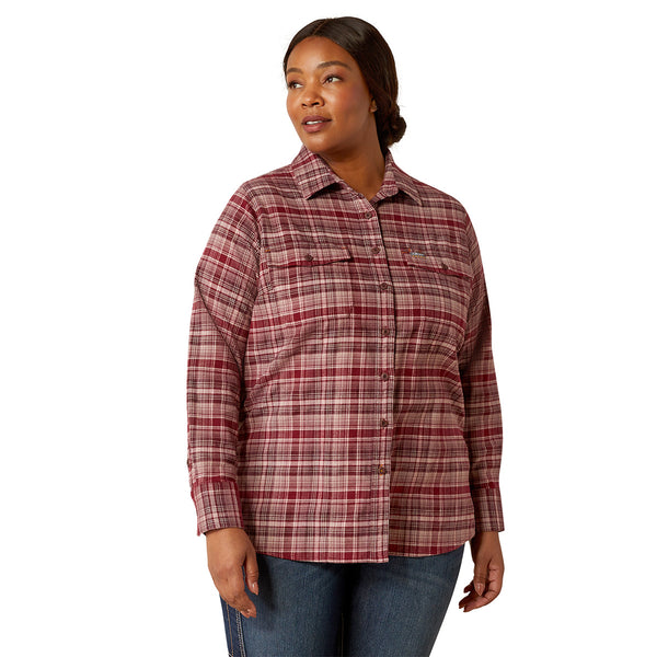 Ariat 10052839 Women's Rebar Flannel DuraStretch Work Shirt - Catawba Grape