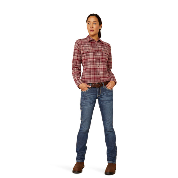 Ariat 10052839 Women's Rebar Flannel DuraStretch Work Shirt - Catawba Grape