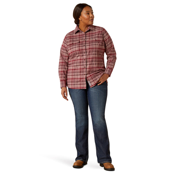 Ariat 10052839 Women's Rebar Flannel DuraStretch Work Shirt - Catawba Grape