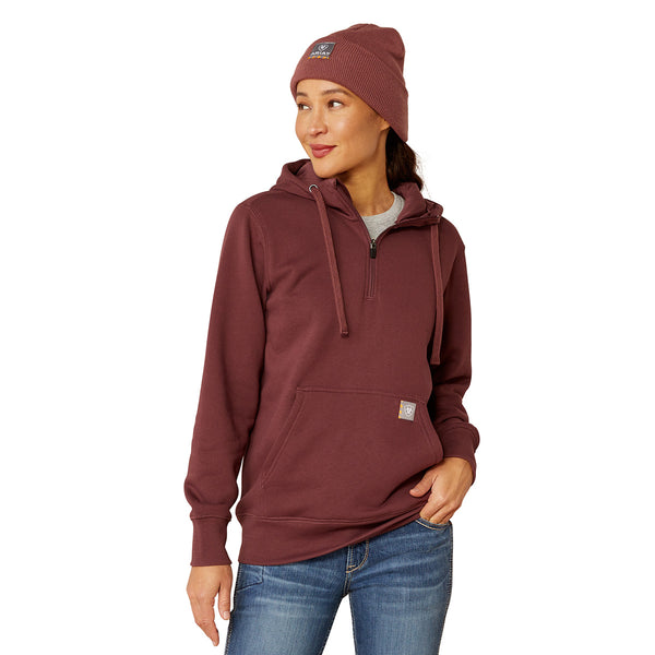 Ariat 10052845 Women's RebarSkill Set Half Zip Hoodie - Catawba Grape