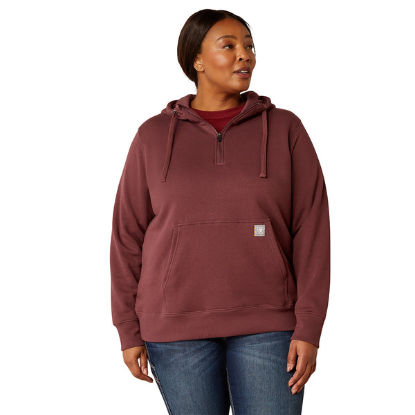 Ariat 10052845 Women's RebarSkill Set Half Zip Hoodie - Catawba Grape