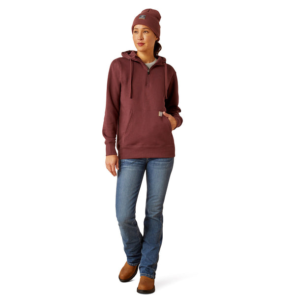 Ariat 10052845 Women's RebarSkill Set Half Zip Hoodie - Catawba Grape