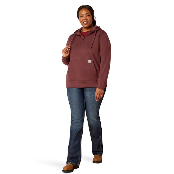 Ariat 10052845 Women's RebarSkill Set Half Zip Hoodie - Catawba Grape