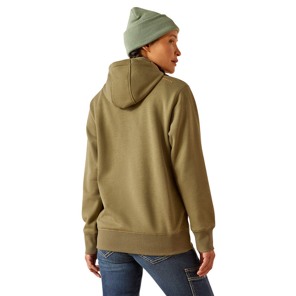 Ariat 10052846 Women's Rebar Skill Set Half Zip Hoodie - Deep Lichen