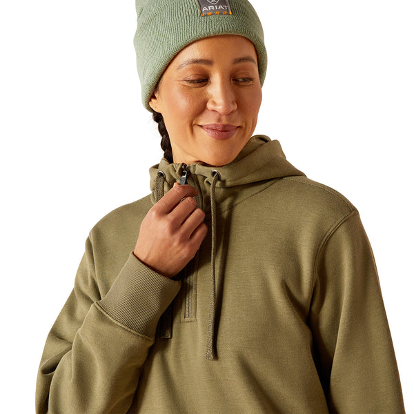 Ariat 10052846 Women's Rebar Skill Set Half Zip Hoodie - Deep Lichen