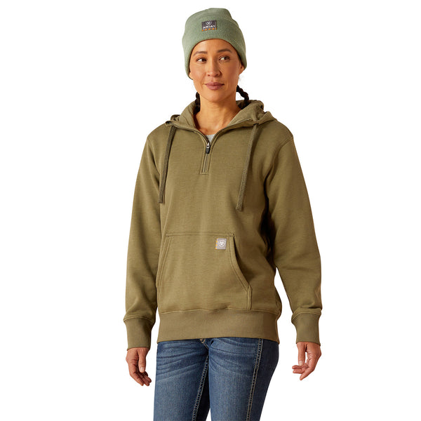 Ariat 10052846 Women's Rebar Skill Set Half Zip Hoodie - Deep Lichen