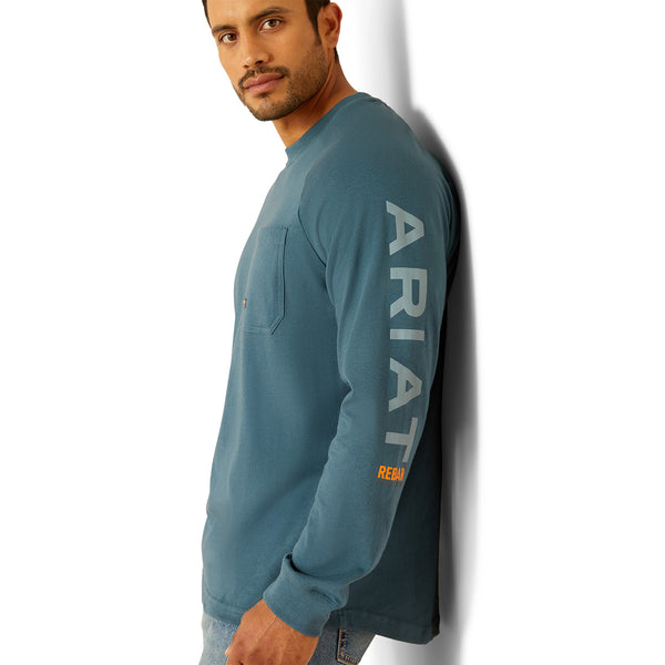 Ariat 10052859 Men's Rebar Cotton Strong T-Shirt - Stargazer/Smoke Blue