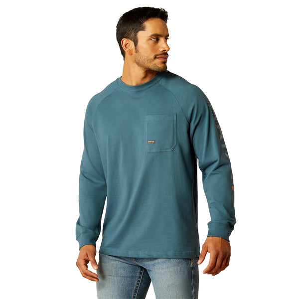 Ariat 10052859 Men's Rebar Cotton Strong T-Shirt - Stargazer/Smoke Blue