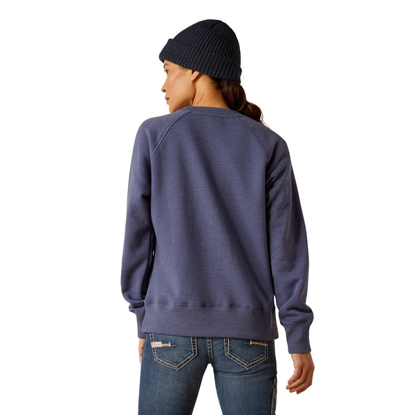 Ariat 10053022 Women's Rebar Traverse Crewneck Sweatshirt - Blue Indigo Heather