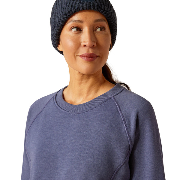 Ariat 10053022 Women's Rebar Traverse Crewneck Sweatshirt - Blue Indigo Heather