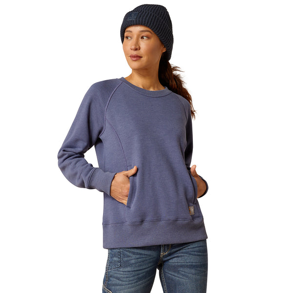 Ariat 10053022 Women's Rebar Traverse Crewneck Sweatshirt - Blue Indigo Heather