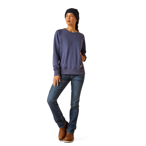 Ariat 10053022 Women's Rebar Traverse Crewneck Sweatshirt - Blue Indigo Heather