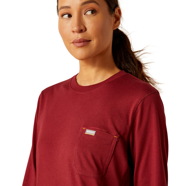 Ariat 10053056 Women's Rebar Workman Tree Saw T-Shirt - Cabernet