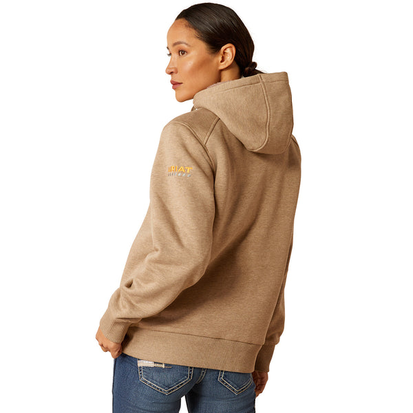 Ariat 10053065 Women's Rebar All-Weather Sherpa Full Zip Hoodie - Oatmeal Heather