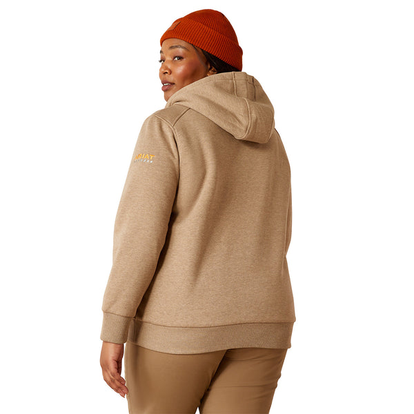 Ariat 10053065 Women's Rebar All-Weather Sherpa Full Zip Hoodie - Oatmeal Heather