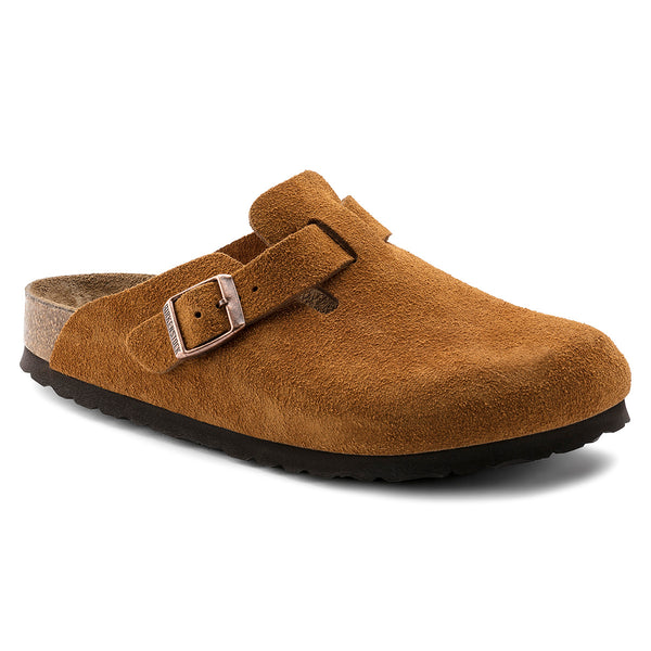 Birkenstock 1009543 Boston Soft Footbed Mink Suede-Narrow