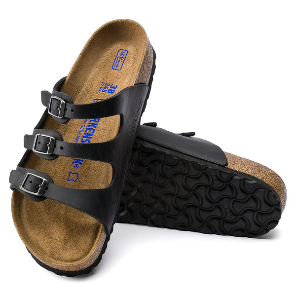 Birkenstock 1011445 Women's Florida Soft Footbed Black Oiled Leather