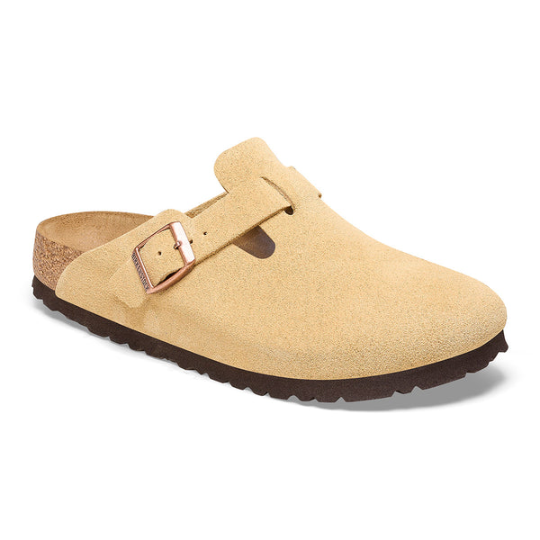 Birkenstock 1026164 Boston Latte Cream Suede - Narrow