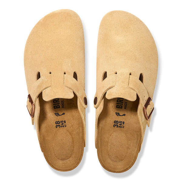 Birkenstock 1026164 Boston Latte Cream Suede - Narrow