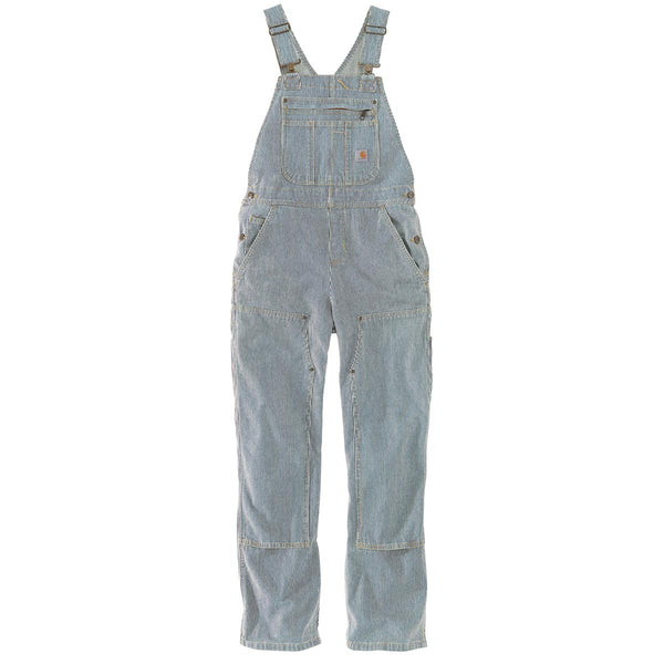 Carhartt 103042 Women's Rugged Flex Relaxed Fit Denim Railroad Stripe Bib Overall