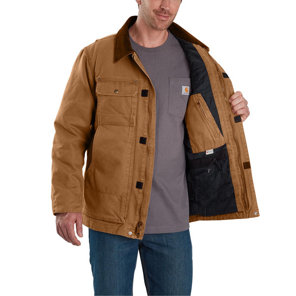 Carhartt 103283-C Men's Full Swing Relaxed Fit Washed Duck Insulated Traditional Coat - Discontinued Pricing