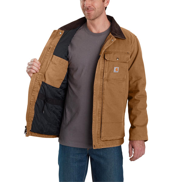 Carhartt 103283-C Men's Full Swing Relaxed Fit Washed Duck Insulated Traditional Coat - Discontinued Pricing