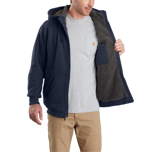 Carhartt 103308 Men's Rain Defender Relaxed Fit Midweight Sherpa Lined FZ Sweatshirt