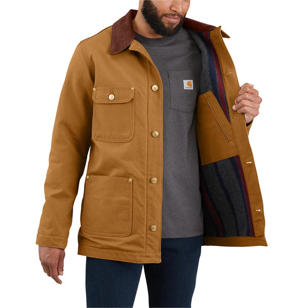 Carhartt 103825 - Discontinued Pricing Men's Loose Fit Firm Duck Blanket Lined Chore Coat - Discontinued Pricing