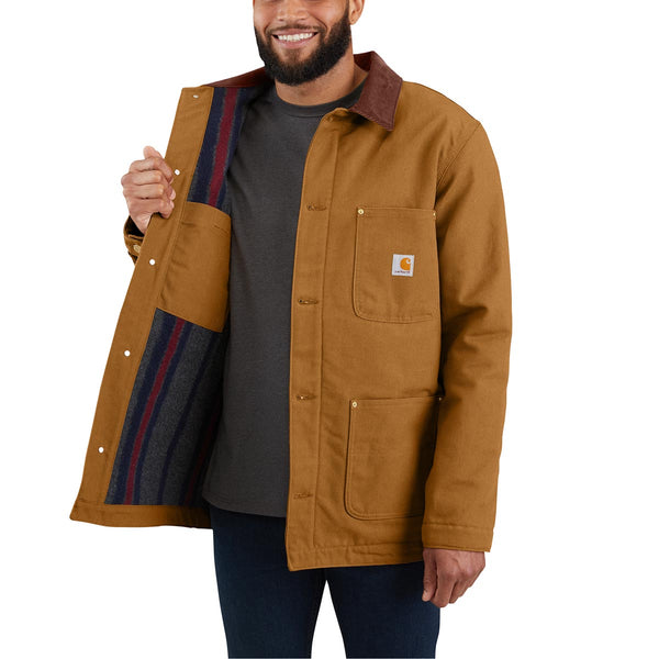 Carhartt 103825 - Discontinued Pricing Men's Loose Fit Firm Duck Blanket Lined Chore Coat - Discontinued Pricing