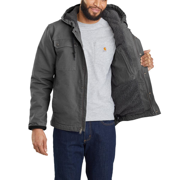 Carhartt 103826 Men's Relaxed Fit Washed Duck Sherpa Lined Utility Jacket