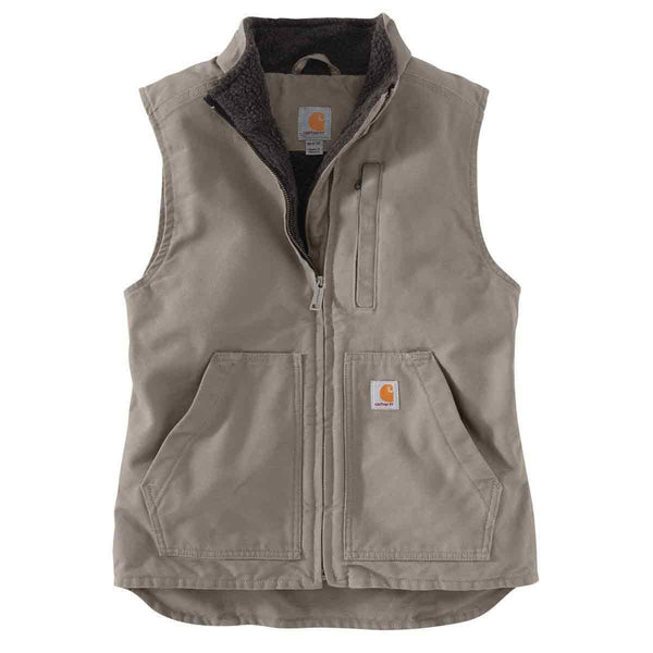 Carhartt 104224 Women's Loose Fit Washed Duck Sherpa Lined Mock Vest