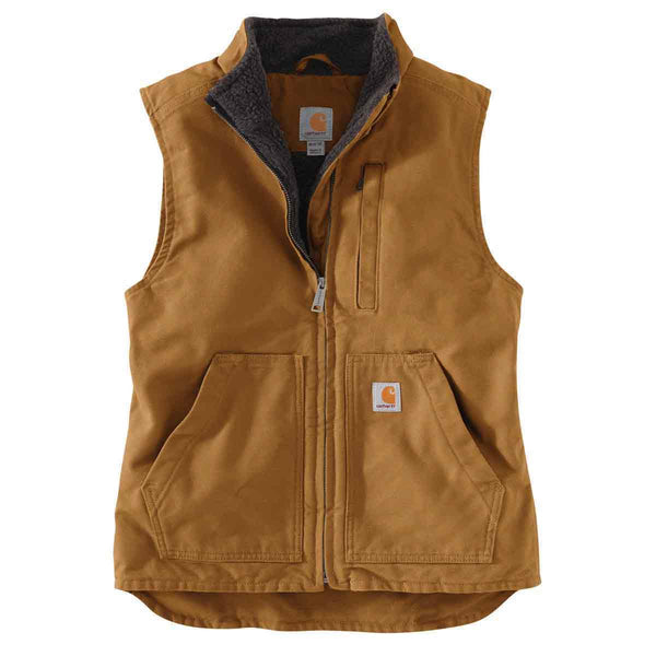 Carhartt 104224 Women's Loose Fit Washed Duck Sherpa Lined Mock Vest